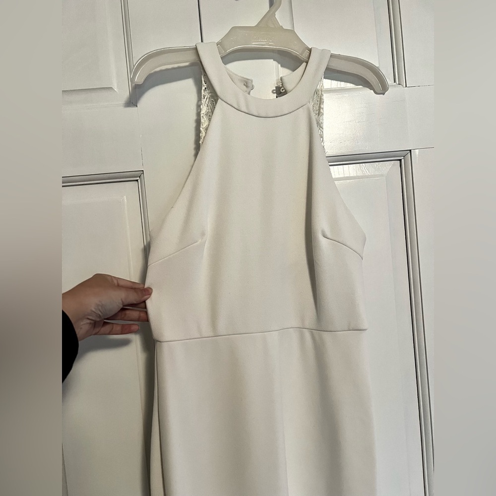 Lulus White Lace Halter Mermaid Maxi Wedding Dress Size S - Picture 6 of 8
